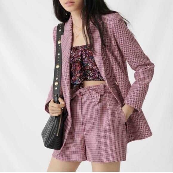 Maje Vic Double Breasted Houndstooth Jacquard Blazer Size 38 / US 6 M - Picture 12 of 12